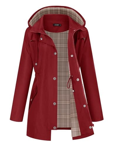 Women's Waterproof Outdoor Hiking Raincoat Lined Lightweight Hoodie