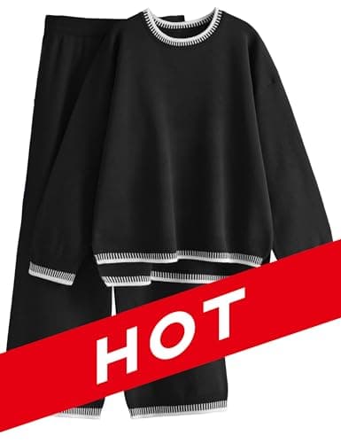 Women's Knit Sweater and Wide Leg Pants Set