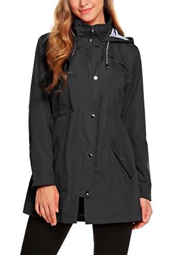 ZHENWEI Women's Lightweight Hooded Waterproof Outdoor Rain Jacket S-XXL