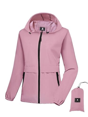 SaphiRose Lightweight Women's Waterproof Hooded Raincoat