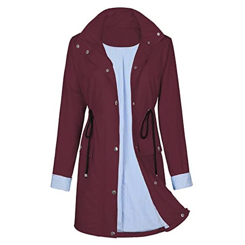 Women's Waterproof Raincoat | Lightweight Hooded Trench Coat | Outdoor Windbreaker