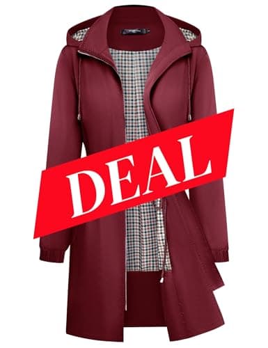 Women's Lightweight Raincoat | S-XXL Plaid Hooded Waterproof:Trench Coat by Bloggerlove