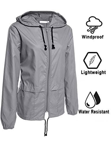 Avoogue Women's Lightweight Waterproof Hooded Raincoat