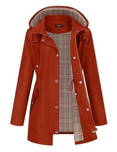 Women's Waterproof Outdoor Hiking Raincoat Lined Lightweight Hoodie