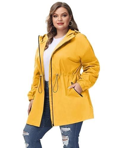 Hanna Nikole Women's Plus Size Long Hooded Raincoat