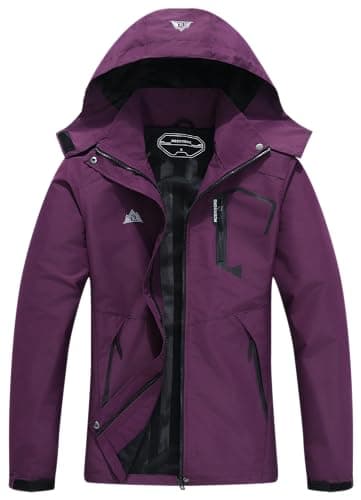 MOERDENG Women's Lightweight Waterproof Hooded Raincoat for Outdoor & Cycling