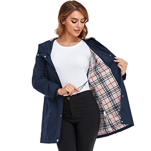 Adiwiid Women's Lightweight Waterproof Rain Jacket with Hood