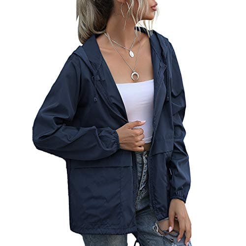 PESION Women's Waterproof Raincoat with Hood and Pocket