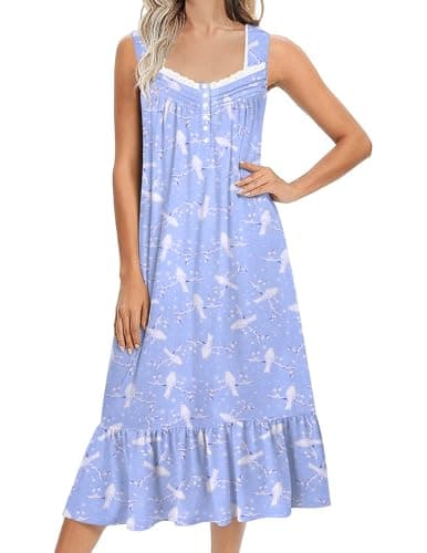 Soft Victoria-style Long-Sleeve Nightgown for Women S-XXXL