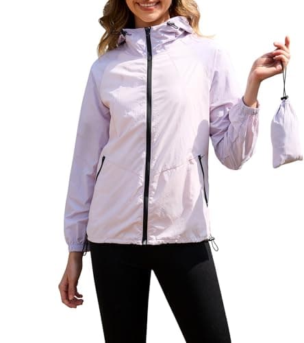 PITINAN Women's Waterproof Packable Rain Jacket with Hood S-XXL