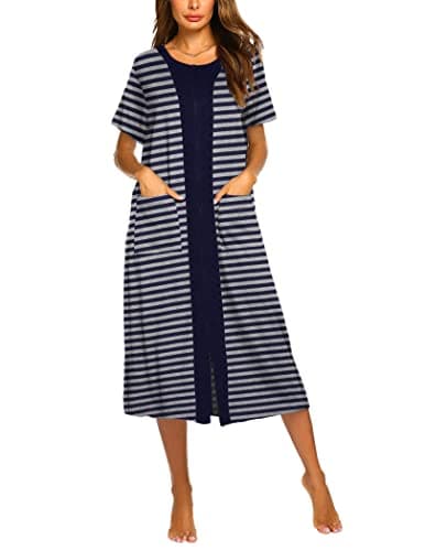 Ekouaer Women's Zipper Front Housedress