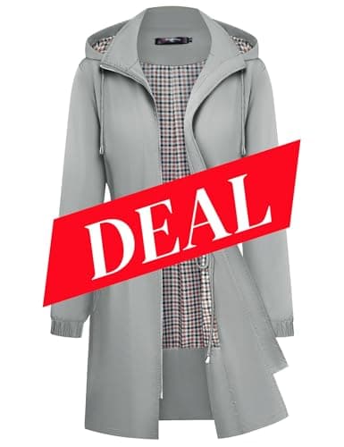 Women's Lightweight Raincoat | S-XXL Plaid Hooded Waterproof:Trench Coat by Bloggerlove