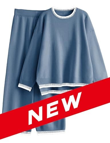 Women's Knit Sweater and Wide Leg Pants Set
