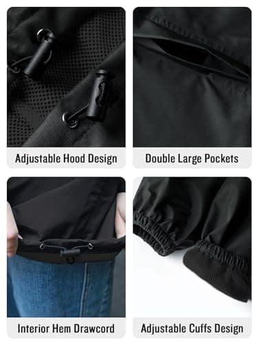 SaphiRose Lightweight Women's Waterproof Hooded Raincoat