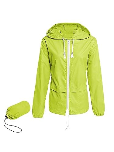 Century Women's Packable Waterproof Raincoat With Hood Windbreaker Jacket