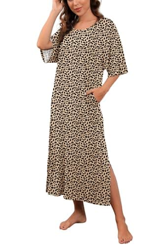 Women's Long Nightgown with Pockets