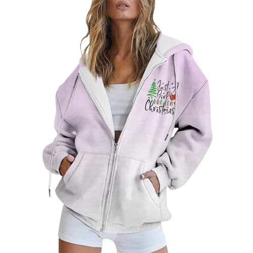 Refined Title: Women's Christmas Letter Print Hooded Coat