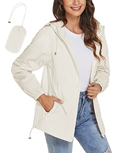 TCOT Women's Lightweight Waterproof Windbreaker Rain Jacket