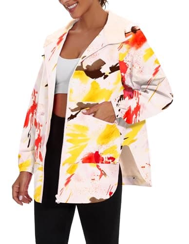 PESION Women's Waterproof Lightweight Raincoat with Pockets