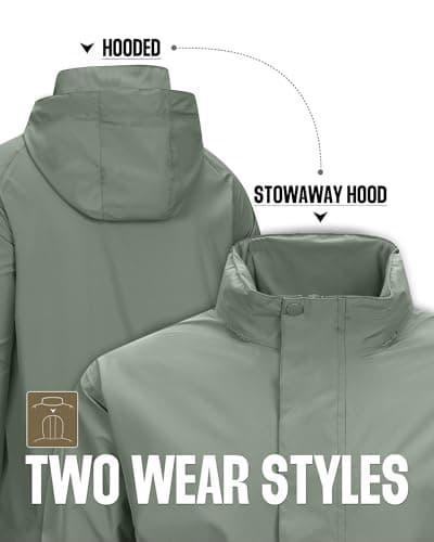 33,000ft Men's Lightweight Waterproof Raincoat with Hood for Outdoor Hiking and Travel