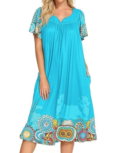Stylish House Dresses for Women with Pockets - Sizes S-XXL