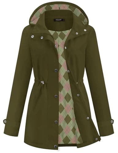 Avoogue Women's Lightweight Hooded Waterproof Raincoat for Hiking and Travel