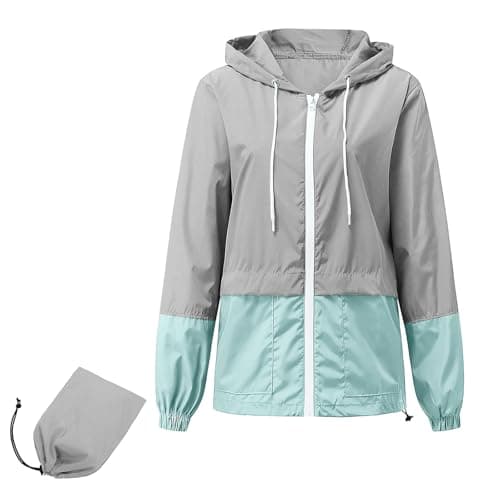 American Trends Women's Plus Size Packable Hooded Raincoat Jacket