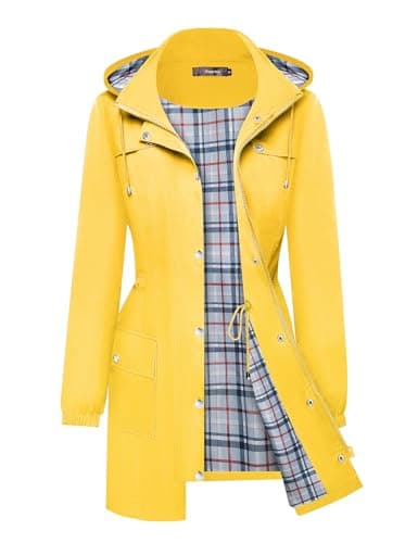 Women's Lightweight Raincoat | S-XXL Plaid Hooded Waterproof:Trench Coat by Bloggerlove