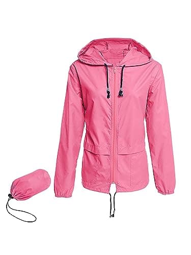 Century Women's Packable Waterproof Raincoat With Hood Windbreaker Jacket
