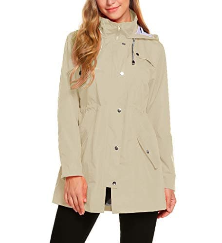 ZHENWEI Women's Lightweight Hooded Waterproof Outdoor Rain Jacket S-XXL