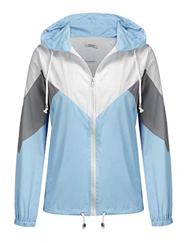 SoTeer Women's Lightweight Waterproof Hooded Raincoat