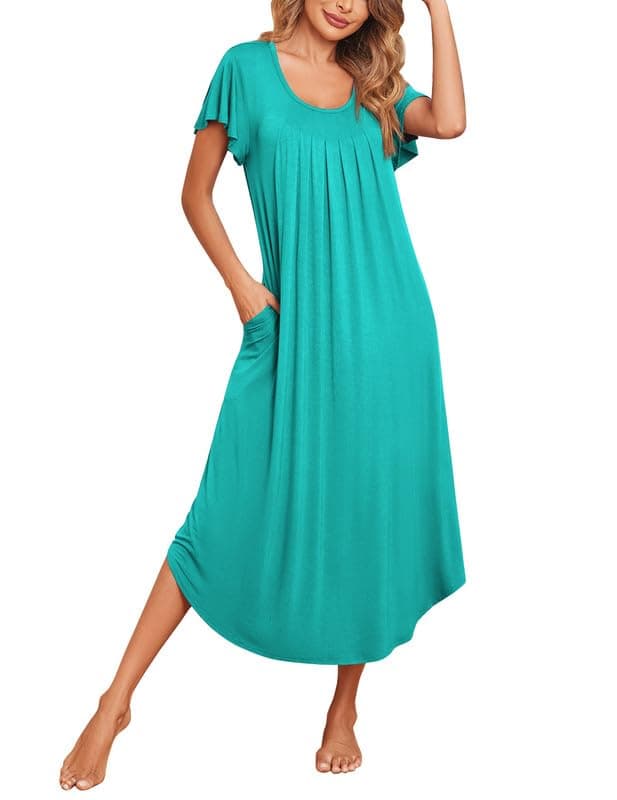 Ekouaer Soft Flare Sleeve Sleepshirt M-3XL