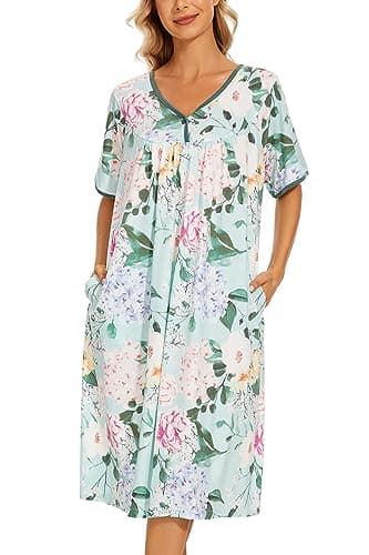 Soft Cotton Nightgowns for Women with Pockets