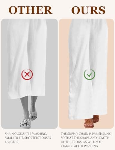 Beauty Plus Size High Waist Flowy Cotton Linen Palazzo Pants