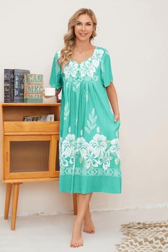 Concise Title: Women House Dresses with Pockets S-3XL