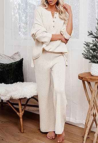 Viottiset Women's 2 Piece Sweatsuit Wide Leg Pants Loungeewear