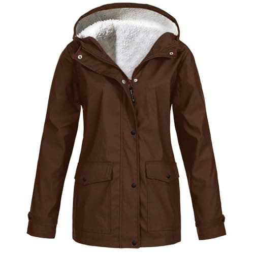 xoxingysm Women's Waterproof Hooded Rain Jacket for Outdoor Hiking