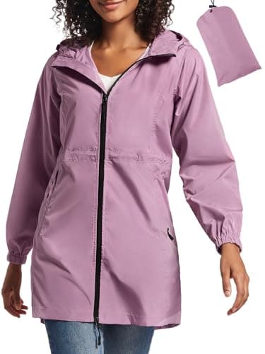 SaphiRose Women's Lightweight Packable Waterproof Raincoat with Hood