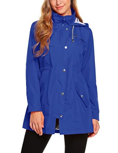 ZHENWEI Women's Lightweight Hooded Waterproof Outdoor Rain Jacket S-XXL