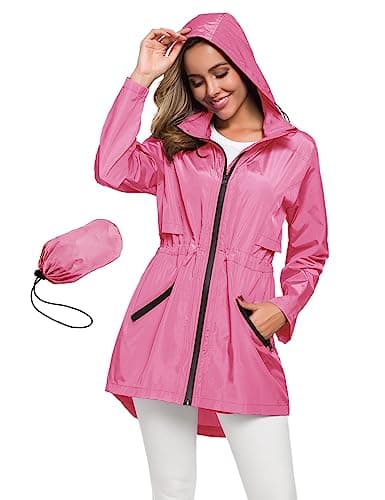 Avoogue Women's Long Waterproof Raincoat