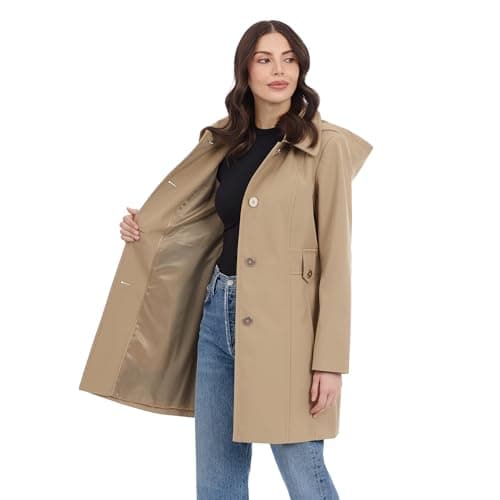 Michael Kors Women's Single Breasted Raincoat with Hood