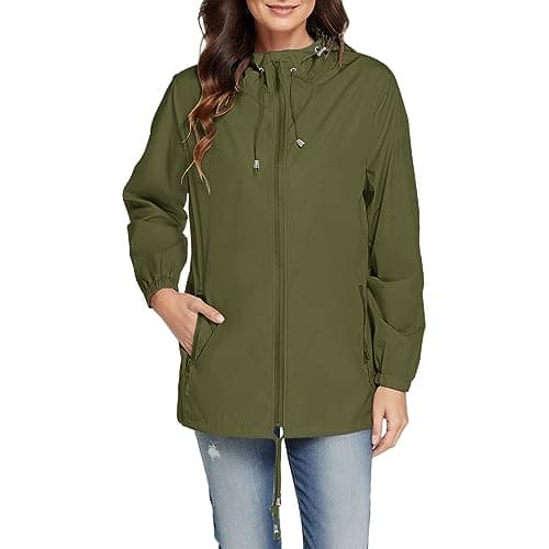 Women's Lightweight Waterproof Hooded Rain Jacket