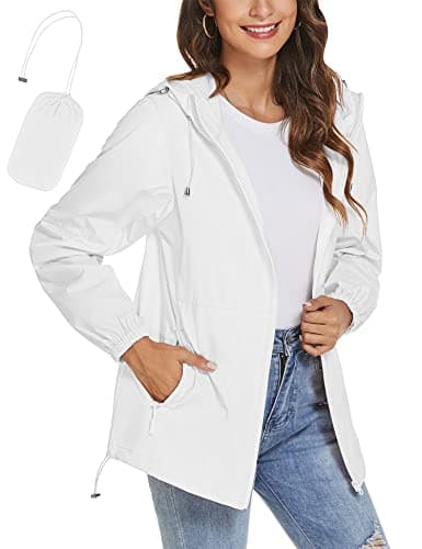 TCOT Women's Lightweight Waterproof Windbreaker Rain Jacket