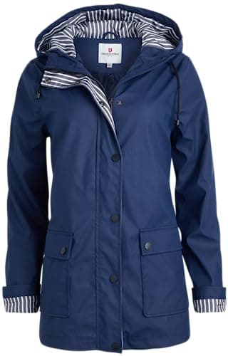 URBAN REPUBLIC Women's Water Resistant Rain Jacket with Pockets - S-3XL