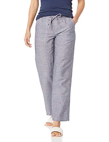 Amazon Essentials Plus Size Women's Linen Blend Wide Leg Drawstring Pant