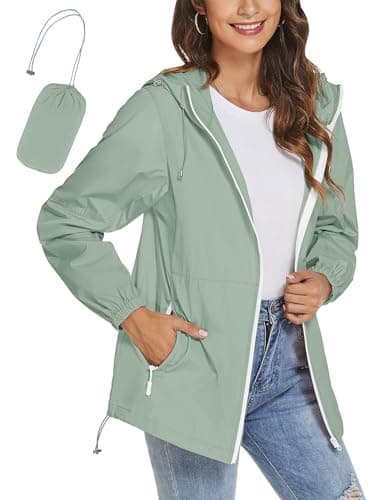 TCOT Women's Lightweight Waterproof Windbreaker Rain Jacket