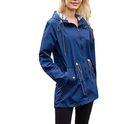 Women's Lightweight Waterproof Hooded Rain Jacket