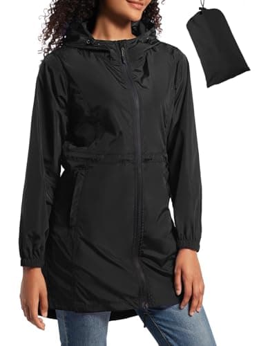 SaphiRose Women's Lightweight Packable Waterproof Raincoat with Hood