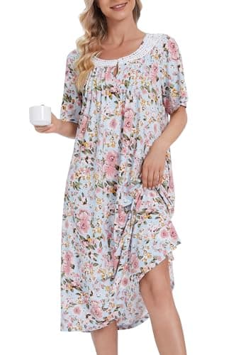 COSUNIONY Soft Cotton Nightgowns for Women with Pockets