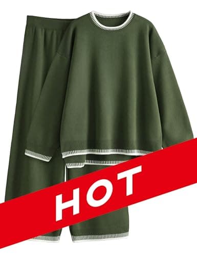 Women's Knit Sweater and Wide Leg Pants Set